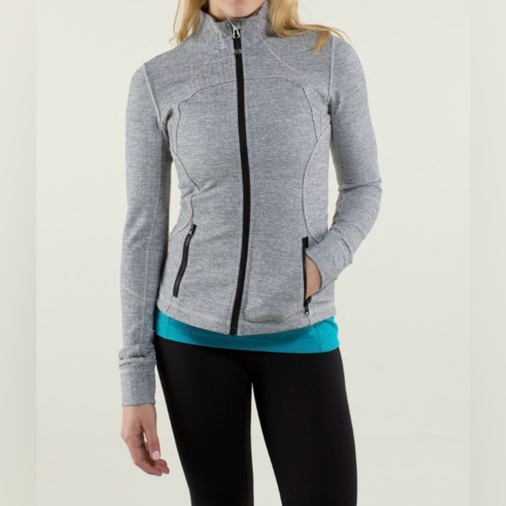 Lululemon Forme Jacket II *Textured- Heathered Herringbone Black White/ Size 4